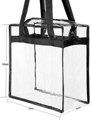 Keine Dekoration Klar PVC-Tote-Tasche mit Reißverschluss und verstellbarem Band