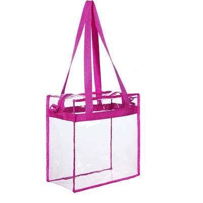 Keine Dekoration Klar PVC-Tote-Tasche mit Reißverschluss und verstellbarem Band
