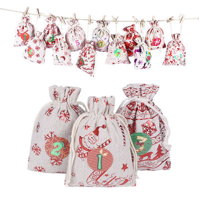 Weihnachtsgeschenktaschen, angepasste Farb-Jute-Taschen für Geschenke und Party-Güter