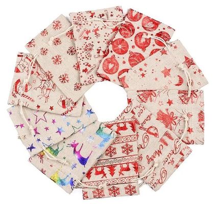 Weihnachtsgeschenktaschen, angepasste Farb-Jute-Taschen für Geschenke und Party-Güter