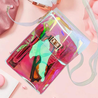 Sommer 2024 Transparente Handtasche für Frauen Gelee Quadrat Kettentasche zum Verkauf