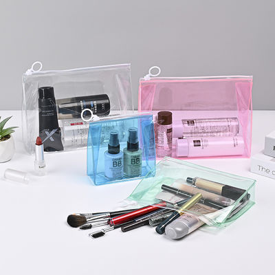 Low MOQ PVC Custom LOGO Reisetasche Offene Reißverschluss Kosmetiktasche mit individuellem Logo