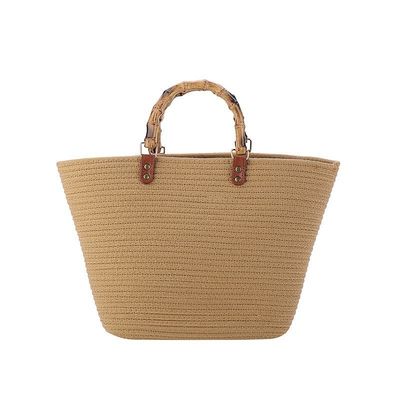 Stylische Frauen Gewebte Strandstroh Handtasche Casual Handgefertigt Hohl Out Rattan Schultertaschen