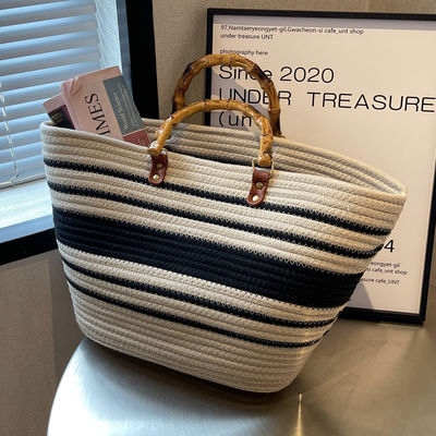 Stylische Frauen Gewebte Strandstroh Handtasche Casual Handgefertigt Hohl Out Rattan Schultertaschen
