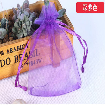 Logo anpassbare Soft-Loop Organza-Taschen kleine Schnürbeutel für Schmuckverpackungen