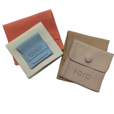 Custom gedruckte Mikrofiber Samt Geschenk Halskette Schmuck Verpackung Tasche Tasche und Box