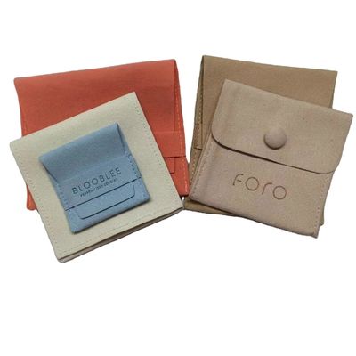 Custom gedruckte Mikrofiber Samt Geschenk Halskette Schmuck Verpackung Tasche Tasche und Box