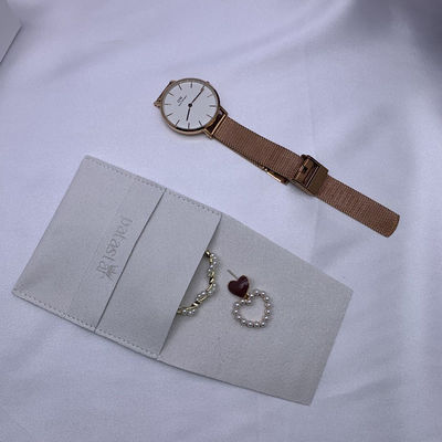 Custom Logo Suede Schmuck Ohrring Tasche mit Box und Einfügen Pad OEM / ODM akzeptabel