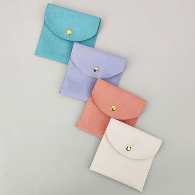 Custom Logo Suede Schmuck Ohrring Tasche mit Box und Einfügen Pad OEM / ODM akzeptabel