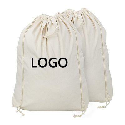 Customized Farb-Logo gedruckt tragbare Baumwolle Leinwand Doppelschnur wiederverwendbarer Staub Handtasche