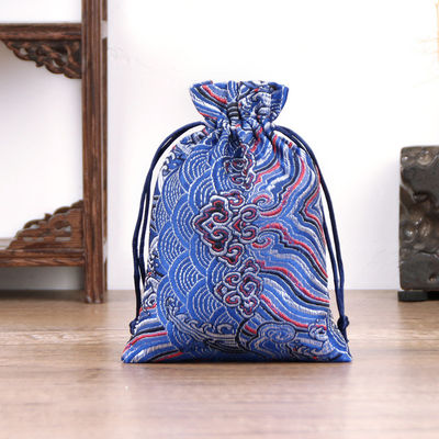 Customized Farbe Chinesischer Stil Brokat Ziehseile Tasche für Customized Logo Schmuck Tasche