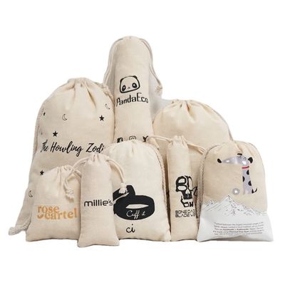 Customized Cotton Drawstring Bag mit Zeichentrickmuster und Customized Logo