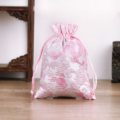 Customized Farbe Chinesischer Stil Brokat Ziehseile Tasche für Customized Logo Schmuck Tasche