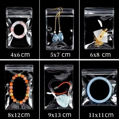 Custom Zip Lock Schmuck Verpackungstüte PVC Clear Mini Zipper Tasche mit wiederverwendbarem Logo