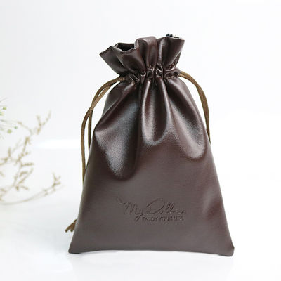 Mittelgroße Custom Logo PU Leder Schmuck Tasche Schnur Tasche für High-Class-Speicher