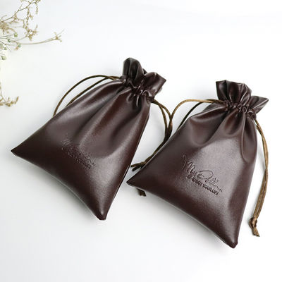 Mittelgroße Custom Logo PU Leder Schmuck Tasche Schnur Tasche für High-Class-Speicher