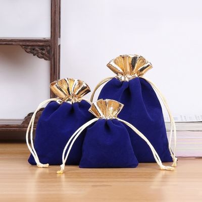 Luxuriöse kleine Samt-Verpackungstüte kundenspezifische Schnur für Schmuck und Kosmetik
