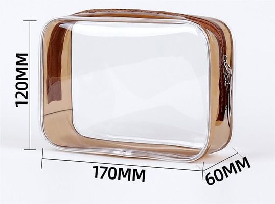 Custom Logo Transparente PVC-Make-up-Tasche Kleine Toilettentüte für Frauen Doppelsieg