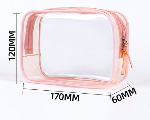 Custom Logo Transparente PVC-Make-up-Tasche Kleine Toilettentüte für Frauen Doppelsieg