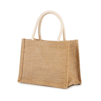 Akzeptable OEM/ODM-Jute-Tasche mit benutzerdefiniertem Logo für wiederverwendbares, umweltfreundliches Einkaufen am Strand
