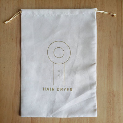 Custom Logo Druck Suede Schnürbeutel zum Schutz von Hotel Haartrockner vor Staub