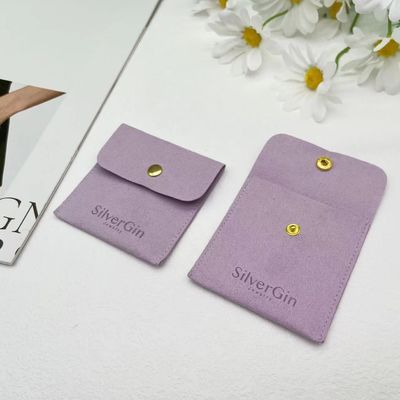 Schmuckbeutel Luxusdruck Logo Mikrofiber Knopfbeutel für Ohrringe und Halsketten