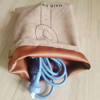 Custom Logo Druck Suede Schnürbeutel zum Schutz von Hotel Haartrockner vor Staub