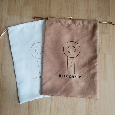 Custom Logo Druck Suede Schnürbeutel zum Schutz von Hotel Haartrockner vor Staub