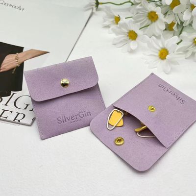 Schmuckbeutel Luxusdruck Logo Mikrofiber Knopfbeutel für Ohrringe und Halsketten
