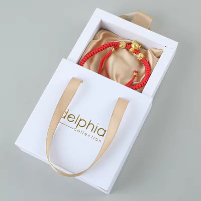 Custom Logo Schmuck Pink Velvet Taschen in Schiebepapier Geschenkbox Verpackung für Nagel