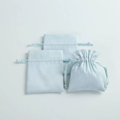 Akzeptable OEM/ODM-Kustom Tasche mit Lichtblauem Samtstrang für Schmuckorganisation