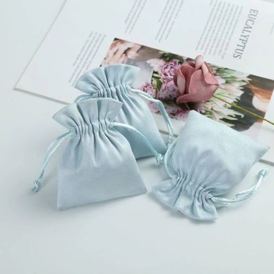 Akzeptable OEM/ODM-Kustom Tasche mit Lichtblauem Samtstrang für Schmuckorganisation