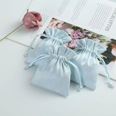 Akzeptable OEM/ODM-Kustom Tasche mit Lichtblauem Samtstrang für Schmuckorganisation