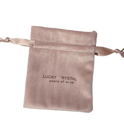 Kleine Verpackung Ziehseile Samt Schmuck Tasche Custom Logo gedruckt Weich Samt Stoff