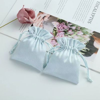 Akzeptable OEM/ODM-Kustom Tasche mit Lichtblauem Samtstrang für Schmuckorganisation
