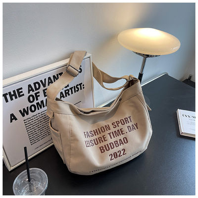 Polyester-Liningmaterial Großkapazität eine Schulter Crossbody Leinwand Tasche für Damen