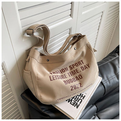 Polyester-Liningmaterial Großkapazität eine Schulter Crossbody Leinwand Tasche für Damen