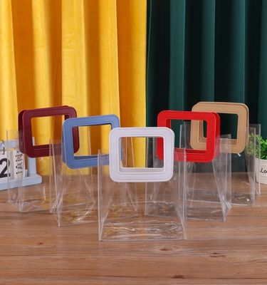 Personalisiertes Logo akzeptiert PVC-klare Plastik-Tote-Tasche mit Druckschnitt-Griff