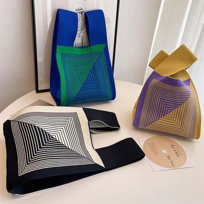 Handgemachtes Logo kundenspezifisches Logo beliebte Frauen Shopping Handtasche kundenspezifische Polyester Gewebte Tasche Min