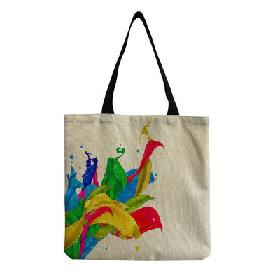 Mittelgroße Strandtote-Tasche Baumwolle Leinwand Wiederverwendbare Tasche für Frauen