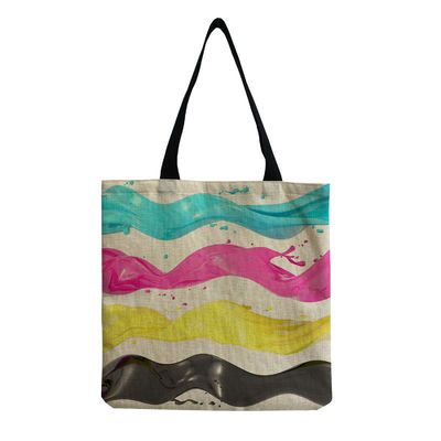 Mittelgroße Strandtote-Tasche Baumwolle Leinwand Wiederverwendbare Tasche für Frauen