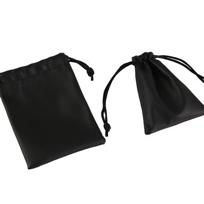 Custom Gold PU Leder Ziehseile Kosmetische Verpackungstüte für mittelgroße Geschenke