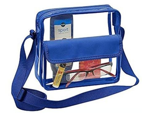 Customized Logo Klar Rot DST Stadion Crossbody Messenger Tasche mit Gewebtem Stickband