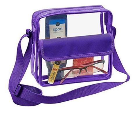 Customized Logo Klar Rot DST Stadion Crossbody Messenger Tasche mit Gewebtem Stickband