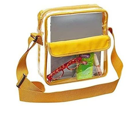 Customized Logo Klar Rot DST Stadion Crossbody Messenger Tasche mit Gewebtem Stickband