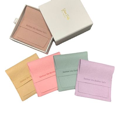 Benutzerdefiniertes Logo Weiches Mikrofaser Schmuck Verpackung Tasche Benutzerdefinierte Farbe und Logo Option