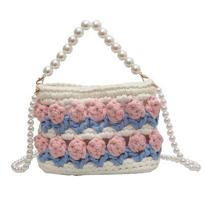Handgewebte gestrickte Schulter- und Slingtaschen für Frauen
