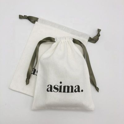 Umweltfreundliche Twill-Baumwoll-Zugstring-Tasche für kundenspezifische Schmuckgeschenkverpackungen