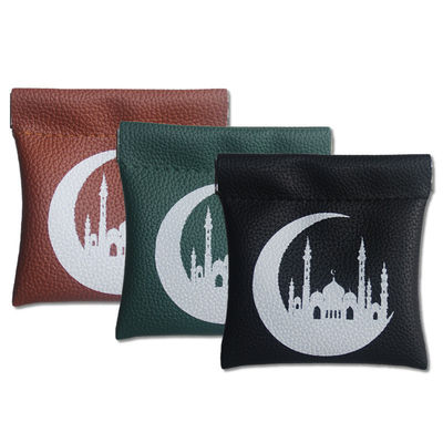 Kompakte Leder-Münzenbörse für Muslime angepasste Farbe Echtledermaterial