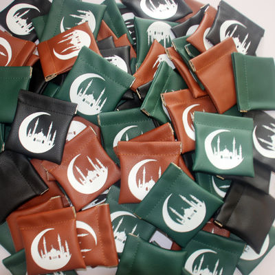 Kompakte Leder-Münzenbörse für Muslime angepasste Farbe Echtledermaterial